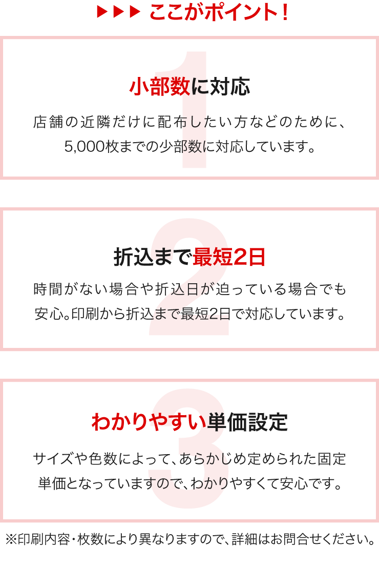 小ロット（5000部以内）ここがポイント！